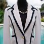 Cache $188 IVORY BLACK TRIM Top JACKET NWT 4/6/8 S/M LINED CLASSIC BLAZER