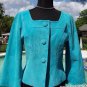 Cache $198 LEATHER SUEDE Lined Jacket Top NWT XS/S/M MEDITERAIN BLUE