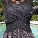 Cache $168 RUCHED BUILT-In BRA EVENT DRESS NWT S/M/L SEQUIN METALLIC EMBELLISHED