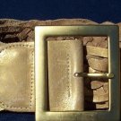 Cache $128 GOLD METALLIC WOVEN LEATHER BELT Pant NWT S/M/L 2 1/4" WIDE~ Cache $128 GOLD METALLIC WOVEN LEATHER BELT Pant NWT S/M/L 2 1/4" WIDE~