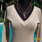 Cache LUXE $98 GOLD METALLIC DOUBLE PLUNGING V Top NWT XS/S/M STRETCH Cache LUXE $98 GOLD METALLIC DOUBLE PLUNGING V Top NWT XS/S/M STRETCH