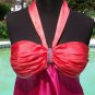 Cache $128 SILK RUCHED RHINESTONE EMBELLISHED HALTER Top NWT S/M Built-IN BRA