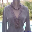 Cache LUXE $158 SILK BEAD Top NWT S/M/L 4/6/8/10 PEASANT EMPIRE TULIP SLEEVE Cache LUXE $158 SILK BEAD Top NWT S/M/L 4/6/8/10 PEASANT EMPIRE TULIP SLEEVE