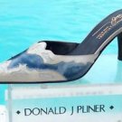 Donald Pliner $325 COUTURE DENIM & ICE OIL SKIN CALF LEATHER MULE Shoe NIB 7