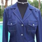 Cache $158 METALLIC STITCHING LINED Top JACKET NWT 4/6/8 S/M Metal Buttons