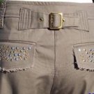 Cache $118 EMBELLISHED ZIPPER ANKLE ADJUSTABLE SELF-BELT Pant Jean NWT STRETCH Cache $118 EMBELLISHED ZIPPER ANKLE ADJUSTABLE SELF-BELT Pant Jean NWT STRETCH