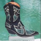 Donald Pliner $625 WESTERN COUTURE BLACK SUEDE PEACE BOOT Shoe NIB INTRICATE