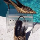 Donald Pliner COUTURE $355 METALLIC HAIR CALF LEATHER Pump Shoe NIB SLINGBACK