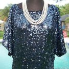 Cache $198 SEQUIN ENCRUSTED SPLIT SLEEVE EVENT DRESS NWT 0/2/4/6/8 LINED XS/S/M