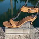 Donald Pliner COUTURE $325 NATURAL CORK LEATHER Shoe NIB WIDE ANKLE STRAP 6