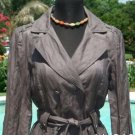 Cache $198 TRENCH COAT + BELT CRINKLE TWILL Jacket NWT XS/S LATTE COLOR METALLIC