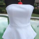 Cache $168 PEPLUM LACE STRAPLESS EVENT DRESS NWT 0/2 XS Lined BUILT IN BRA