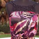 Cache $118 SILK CROCHET BEAD STRAPS CHEST & BACK Top NWT XS/S/M/L GATHER WAIST
