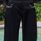 Cache $118 WHITE WHIP STITCH TRIM STRETCH BLACK Jean Pant NWT 4/6 S