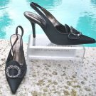 Donald Pliner COUTURE $310 SATIN LEATHER SLINGBACK Pump Shoe NIB 6.5 RHINESTONE Donald Pliner COUTURE $310 SATIN LEATHER SLINGBACK Pump Shoe NIB 6.5 RHINESTONE
