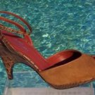 Donald Pliner $275 COUTURE GATOR LEATHER Shoe NIB OPEN-TOE PLATFORM ANKLE WRAP