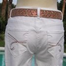 Cache $88 WHITE DENIM EMBELLISHED Jean Pant NWT CROP STRETCH 4/6/8 S/M Cache $88 WHITE DENIM EMBELLISHED Jean Pant NWT CROP STRETCH 4/6/8 S/M