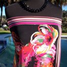 Cache $88 STRAPLESS CAMI TUBE TOP NWT XS/S STRETCH FAUX WRAP TROPICAL