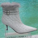 Donald Pliner $450 COUTURE QUILTED LEATHER MINK CUFF Boot Shoe NIB SIDE ZIP