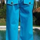 Cache $88 SLVER METAL BUTTONS CROP CAPRI Pant NWT XS/S/M STRETCH OCEAN BLUE Cache $88 SLVER METAL BUTTONS CROP CAPRI Pant NWT XS/S/M STRETCH OCEAN BLUE