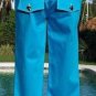 Cache $88 SLVER METAL BUTTONS CROP CAPRI Pant NWT XS/S/M STRETCH OCEAN BLUE