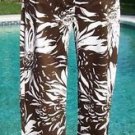 Cache $88 BROWN WHITE FLOWER CROP CAPRI Pant NWT 0/2/4 STRETCH XS/S Cache $88 BROWN WHITE FLOWER CROP CAPRI Pant NWT 0/2/4 STRETCH XS/S