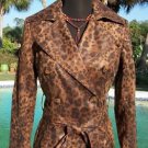 Cache $238 TRENCH COAT + REMOVABLE BELT LEOPARD PRINT Jacket NWT XS/S DELICIOUS