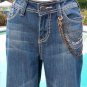 Cache DENIM CHAIN EMBELLISHED $118 Jean Pant NWT XS/S 0/2/4/6 STRETCH DRESS UP