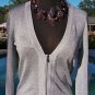 Cache $128 UP-ZIP ALL THE WAY FRONT SILVER METALLIC Top NWT XS/S/M/L STRETCH