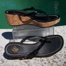 Donald Pliner $285 COUTURE CORK WEDGE PATENT LEATHER THONG STRAP SANDAL Shoe NIB