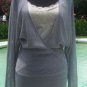 Cache $98 KNIT METALLIC PEEK-A-BOO FAUX WRAP Top NWT S/M/L+ BANDED BOTTOM