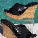 Donald Pliner $235 COUTURE KOGI LEATHER Shoe NIB 11 HAND CARVED CORK WEDGE