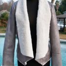 Cache $238 SILVER METALLIC SHEARLING JACKET COAT Top NWT XS/S/M Faux Fur Cache $238 SILVER METALLIC SHEARLING JACKET COAT Top NWT XS/S/M Faux Fur