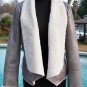 Cache $238 SILVER METALLIC SHEARLING JACKET COAT Top NWT XS/S/M Faux Fur