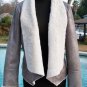 Cache $238 SILVER METALLIC SHEARLING JACKET COAT Top NWT XS/S/M Faux Fur
