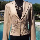 Cache $188 METAL STUD EMBELLISHED LINED Top JACKET NWT XS/S/M/L LINED SAND BEIGE Cache $188 METAL STUD EMBELLISHED LINED Top JACKET NWT XS/S/M/L LINED SAND BEIGE