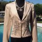 Cache $188 METAL STUD EMBELLISHED LINED Top JACKET NWT XS/S/M/L LINED SAND BEIGE