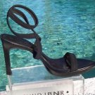 Donald Pliner $250 COUTURE CREPE LEATHER Shoe NIB DOUBLE WRAP ANKLE STRAP 9