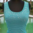 Cache $$$ METALLIC RAINING CRYSTAL EMBELLISHED Top NWT XS/S STRETCH Cache $$$ METALLIC RAINING CRYSTAL EMBELLISHED Top NWT XS/S STRETCH