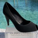 Donald Pliner $245 CREPE ELASTIC PEEP-TOE Pump Shoe NIB PATENT LEATHER TRIM Donald Pliner $245 CREPE ELASTIC PEEP-TOE Pump Shoe NIB PATENT LEATHER TRIM