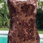 Cache $118 SHEER ILLUSION BURN-OUT VELVET BEADS Top DRESS NWT XS/S/M 2/4/6/8