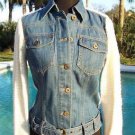 Cache $188 DENIM BODY WOOL BLEND CREAM KNIT SLEEVE Top JACKET NWT + BELT XS/S/M Cache $188 DENIM BODY WOOL BLEND CREAM KNIT SLEEVE Top JACKET NWT + BELT XS/S/M