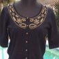 Cache $98 EMBELLISHED SILK BLEND STRETCH KNIT Top NWT S/M/L SWEATER