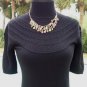 Cache $88 MOC NECK PEEK-A-BOO POINTELLE KNIT STRETCH Top NWT XS/S BLACK