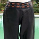 Cache $298 BUTTER SOFT BLACK LEATHER Pant NWT 2/4/6 XS/S TAN SELF-BELT LINED Cache $298 BUTTER SOFT BLACK LEATHER Pant NWT 2/4/6 XS/S TAN SELF-BELT LINED