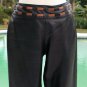 Cache $298 BUTTER SOFT BLACK LEATHER Pant NWT 2/4/6 XS/S TAN SELF-BELT LINED