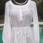Cache $118 PEASANT TUNIC BOHO SELF-BELT Top NWT XS/S/M RUCHED COTTON