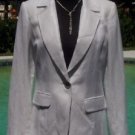 Cache $178  WHITE METALLIC  LINEN BLEND  COAT Jacket Top NWT S/M LINED