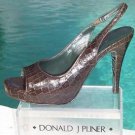 Donald Pliner $275 COUTURE GATOR LEATHER Shoe NIB OPEN TOE PLATFORM SLINGBACK