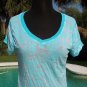 Cache $$$ STRETCH BAMBOO FLOWER BURN-OUT TEE Top NWT S/M PEEK-A-BOO YUMMY SOFT